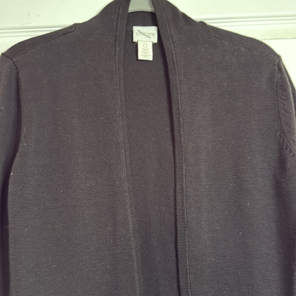 Chico's Black Knit Cardigan with Pearl embellishments size 4 ( chicos 0) - Picture 4 of 7